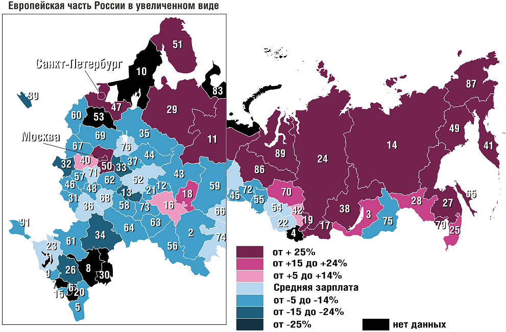 Средняя зарплата библиотекаря по регионам России