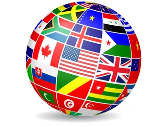 Иллюстрация флагов стран на глобусе / картинка из интернета