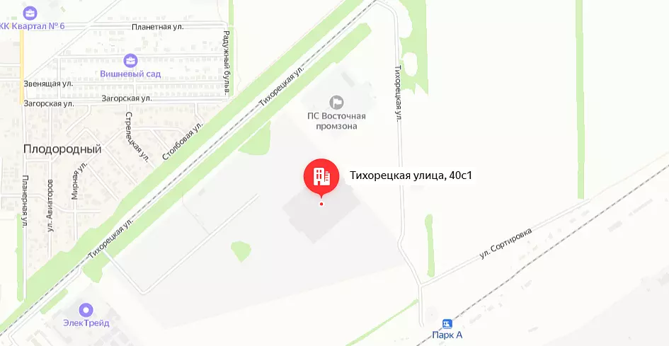 Яндекс Карта: склад Вайлдберриз в Краснодаре на Тихорецкой улице