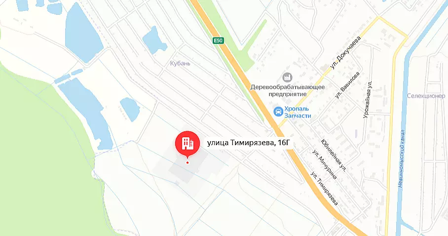 Яндекс.Карта: г. Невинномысск, улица Тимирязева, ст. 16Г