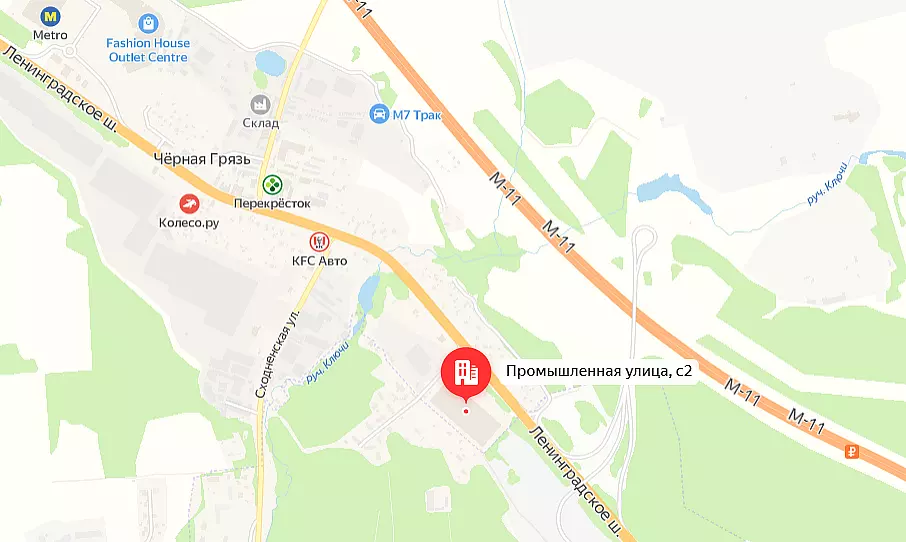 Яндекс.Карта: склад Вайлдберриз в деревне Черная Грязь