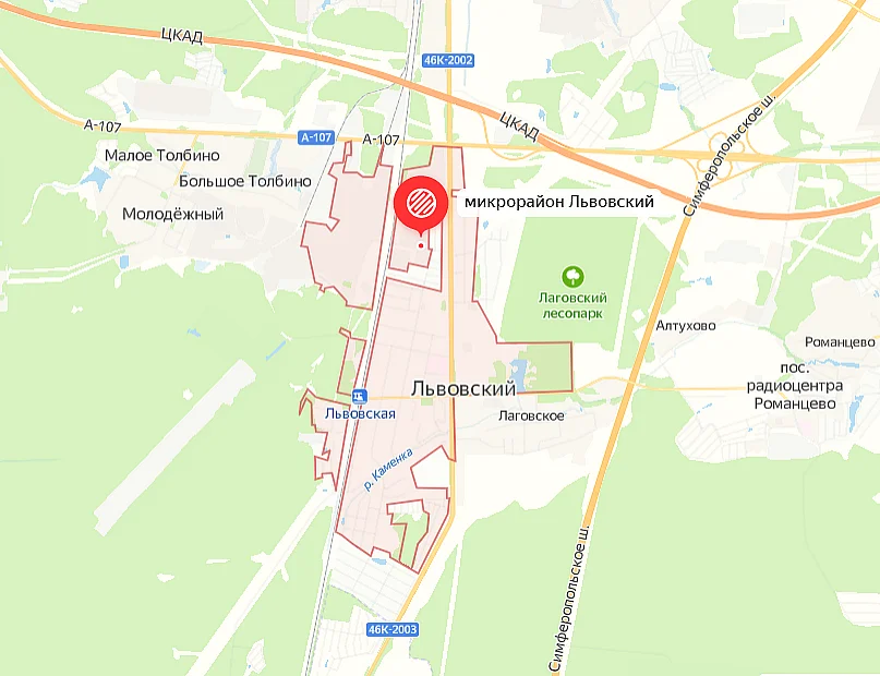 Скриншот Яндекс Карты с месторасположением СЦ "Львовский"