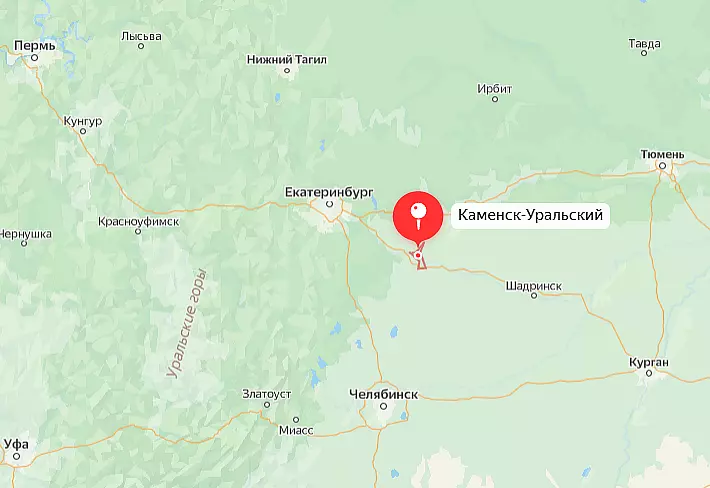 Скриншот Яндекс Карты: г. Каменск-Уральск