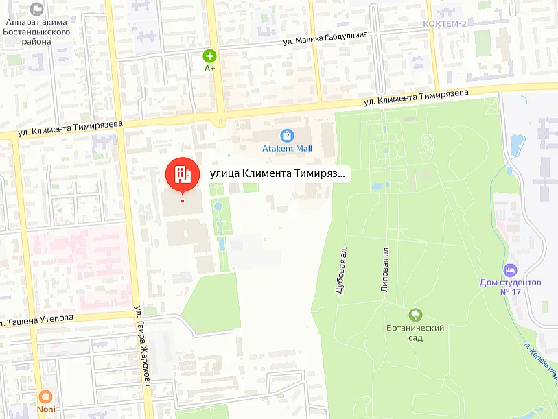 Скриншот Яндекс Карты: улица Тимирязева, дом 42, пав. 7а