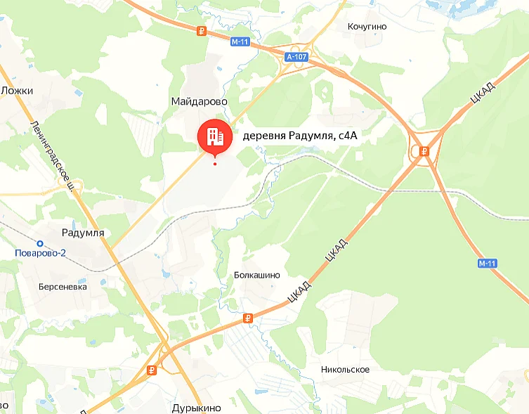 Скриншот Яндекс Карты / Солнечногорский район, д. Радумля, с4А