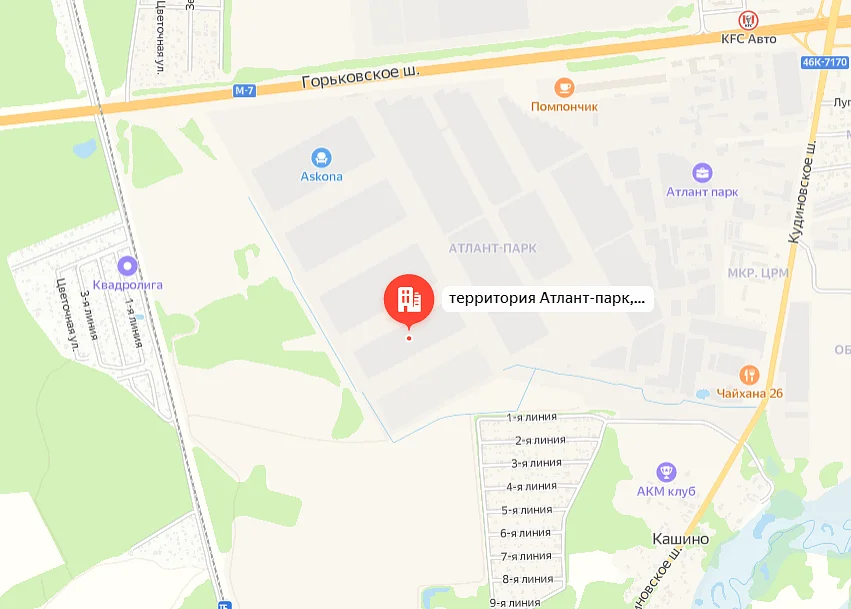 Скриншот Яндекс Карты / склад. комплекс Атлант Парк, дом 32, строение 5