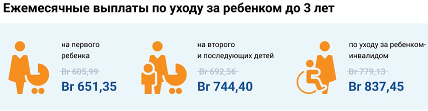 Ежемесячные выплаты по уходу за ребенком до 3 лет в Беларуси